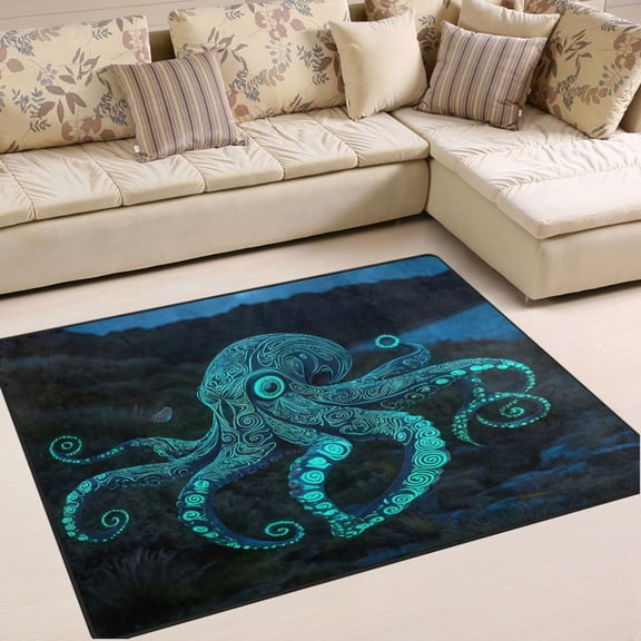 Ryvnso Octopus Texture Area Rug Floor Mats Non-Slip Home Carpet 63 x 48 inch
