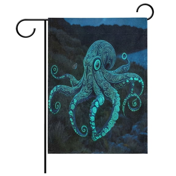 Ryvnso Octopus Texture Pattern Garden Flag 12x18 Inch Double Sided Seasonal Yard Decoration