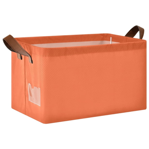 Ryvnso Orange Background Storage Bins Large Basket Foldable Cube Toys Organizer with Handles 1 PC