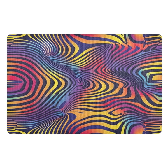 Ryvnso Orange Graffiti Door Mats Outdoor Indoor Entrance Low Profile Floor Rugs 32"x20" Carpet