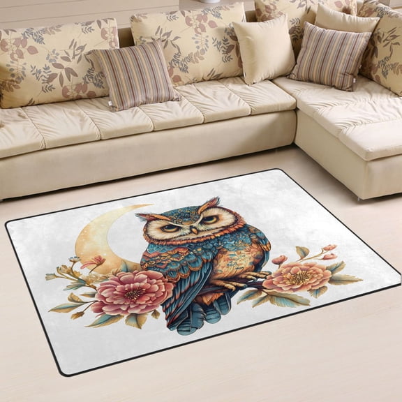 Ryvnso Owl Bohemia Area Floor Mat Non-Slip Carpet Soft Rugs Doormats 31" x 20"