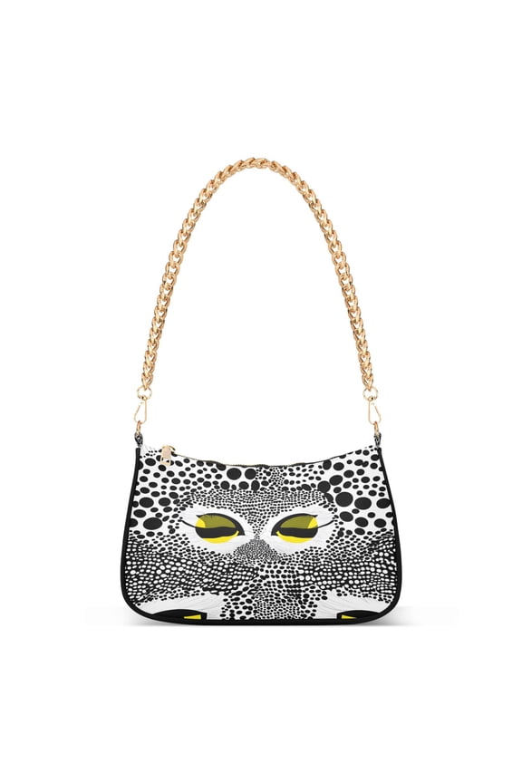 Owl Eyes Polka Dot Womens Chain Shoulder Bag Tote Handbags Clutch Hobo Purse with Zipper for Travel
