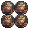 thumbnail image 1 of Ryvnso Owl in Fall Round Plate Mats Dining Table Placemat Set of 4 for Holiday Decoration, 1 of 7