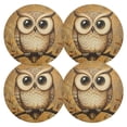 thumbnail image 1 of Ryvnso Owl on Branch Round Plate Mats Dining Table Placemat Set of 4 for Holiday Decoration, 1 of 7