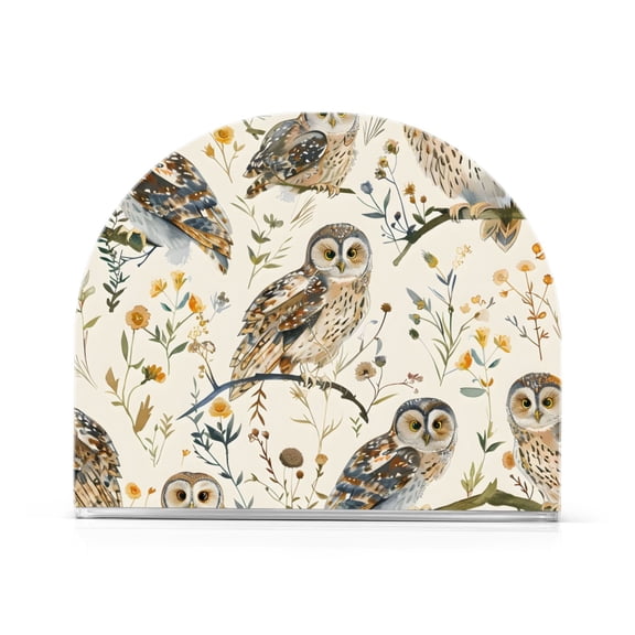Ryvnso Owl on Tree Branch Acrylic Napkin Holder Table Kitchen Paper Tissue Organization