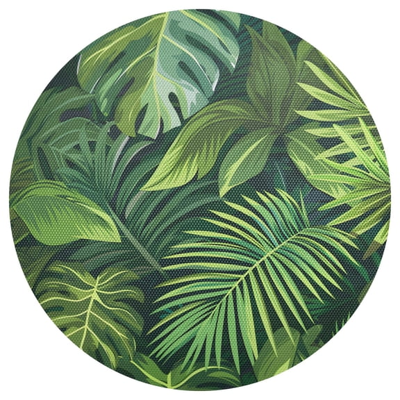 Ryvnso Palm Leaf Plant Round Plate Mats Dining Table Placemat 1 Piece for Holiday Decoration