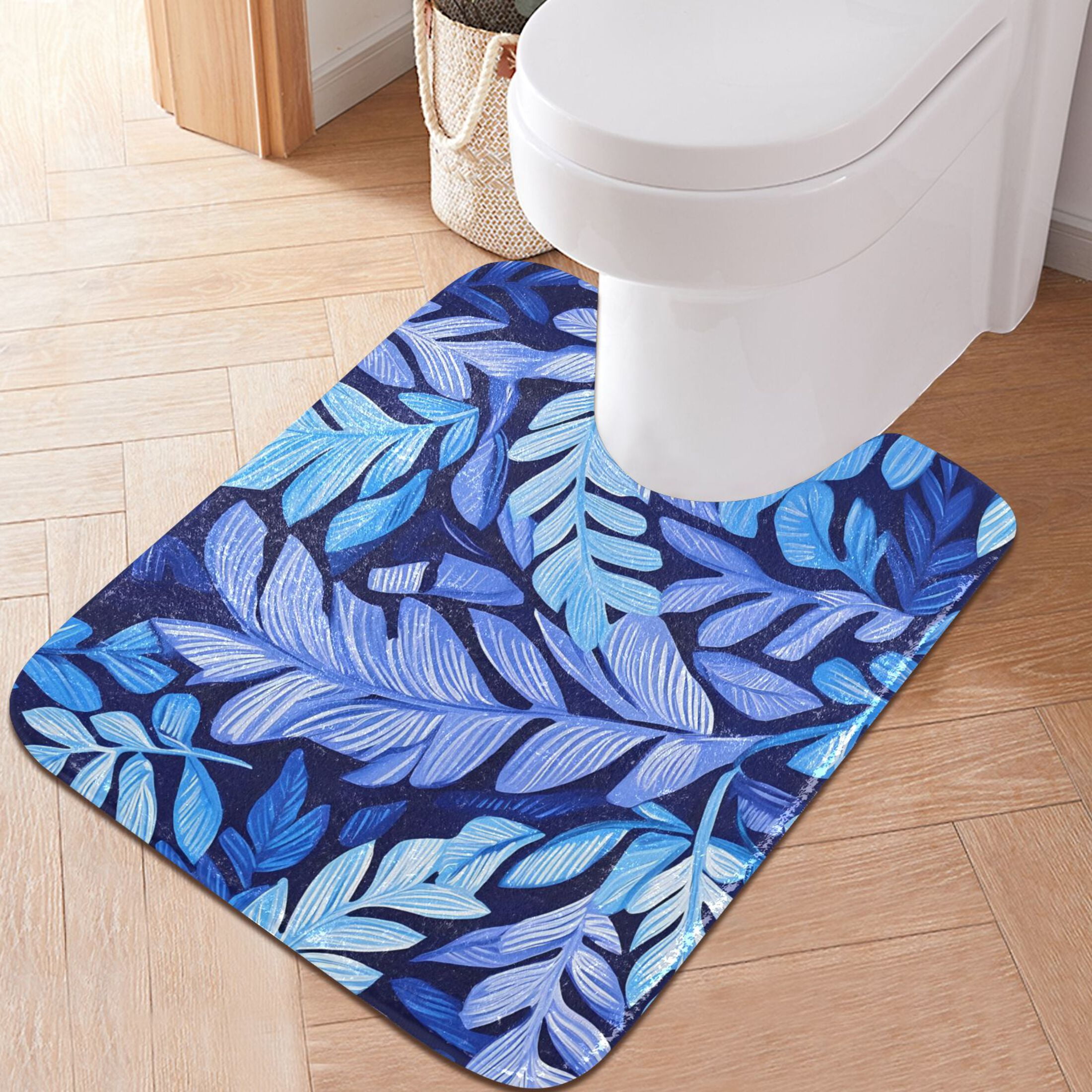 C Shape Rug Ryvnso Palm Leaf-c1 Bathroom Shaggy Rugs Toilet U Shape Mat Soft ...