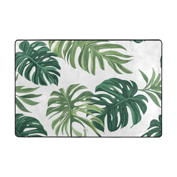 Ryvnso Palm Leaf-d3 Area Floor Mats Large Nursery Rugs Non-Slip Carpets Doormat 36" x 24"