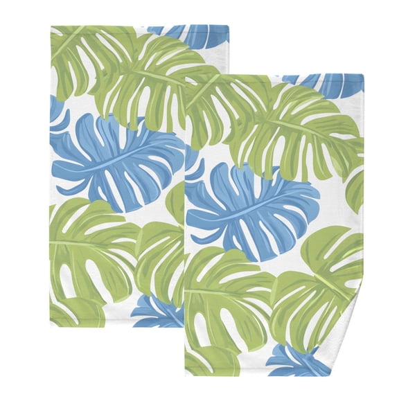 Ryvnso Palm Leaf-e6 Cotton Hand Towels Sets Face Towel 2 PCs Bathroom Decorative