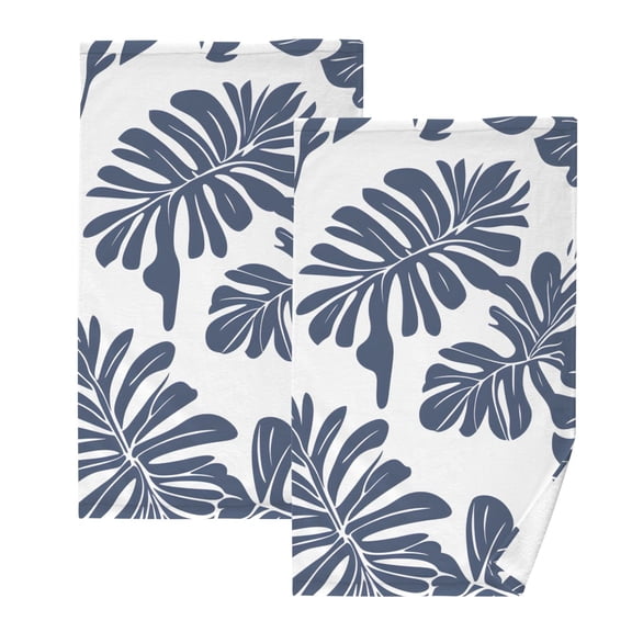 Ryvnso Palm Leaf-e7 Cotton Hand Towels Sets Face Towel 2 PCs Bathroom Decorative