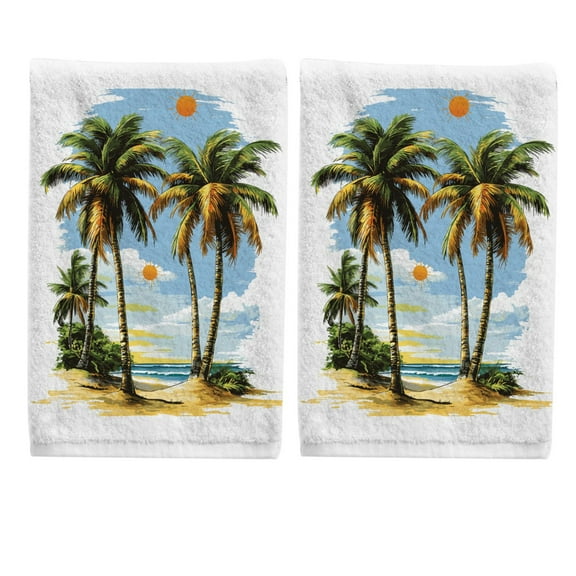 Ryvnso Palm Tree-1 Hand Towels Set for Bathroom Cotton Face Towel Decorative 15.5x29.5 inch