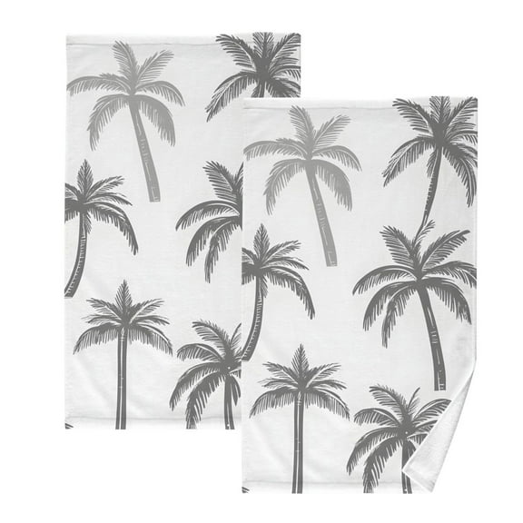 Ryvnso Palm Tree Cotton Hand Towels Sets Face Towel 2 PCs Bathroom Decorative