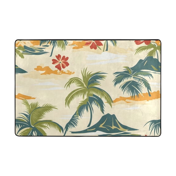 Ryvnso Palm Tree Tropical-a1 Area Floor Mats Large Nursery Rugs Non-Slip Carpets Doormat 36" x 24"