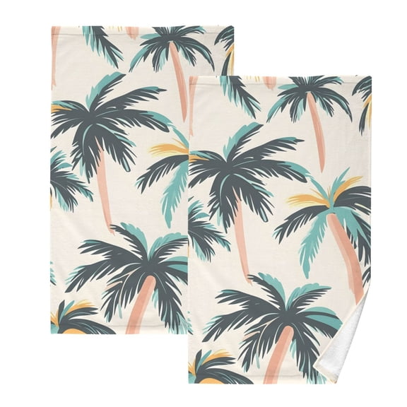 Ryvnso Palm Tree-a1 Cotton Hand Towels Sets Face Towel 2 PCs Bathroom Decorative