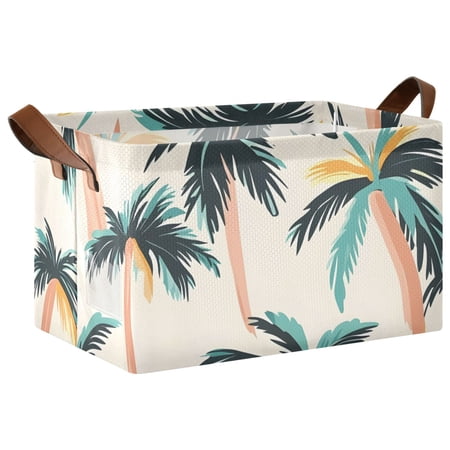 Ryvnso Palm Tree-a1 Storage Bins Large Basket Foldable Cube Toys Organizer with Handles 1 PC