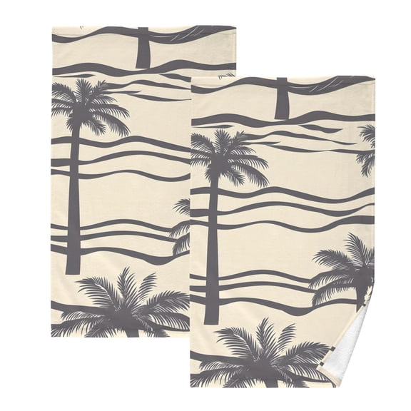 Ryvnso Palm Tree-a5 Cotton Hand Towels Sets Face Towel 2 PCs Bathroom Decorative