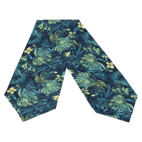 Ryvnso Palm Tropical Leaves Table Runner Tablecloth Home Decoration 13 x 70 inches