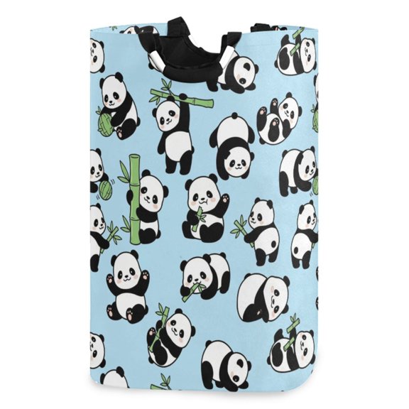 Ryvnso Pandas Cute Pattern Large Storage Basket with Handles Collapsible Organizer Bin Laundry Hamper