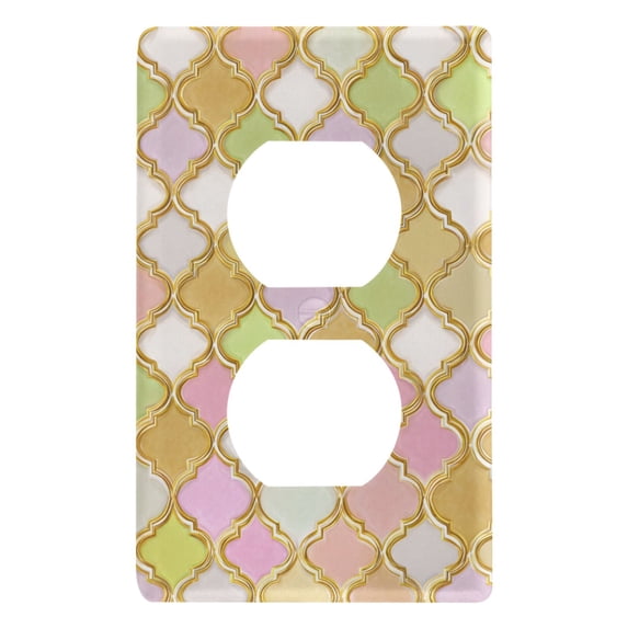 Ryvnso Pastel Moroccan Pattern Decorative 1 Gang Duplex Wall Plate ...