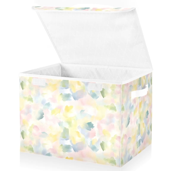 Ryvnso Pastel Tie Dye Storage Bins Lidded Foldable Organizer Containers Baskets Cube