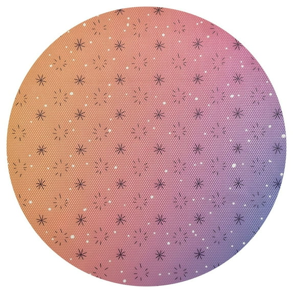 Ryvnso Pattern Gradient Round Plate Mats Dining Table Placemat 1 Piece for Holiday Decoration