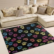 Ryvnso Paw Foot Print Area Floor Rugs Soft Non-Slip Large Mats Nursery Carpets 63" x 48"
