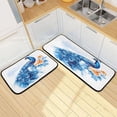 thumbnail image 1 of Ryvnso Peacock Flower Kitchen Rugs Set Non Slip Runner Mats for Dining Room, 1 of 7