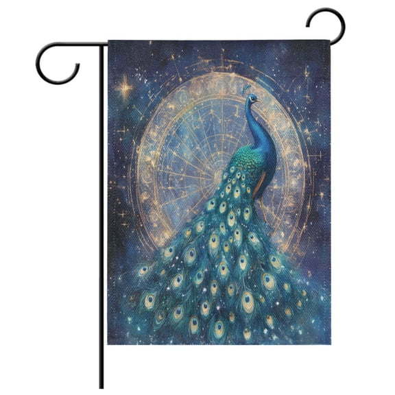 Ryvnso Peacock1 Garden Flag 12x18 Inch Double Sided Seasonal Yard Decoration