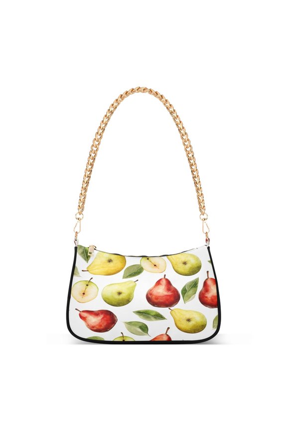 Pears Fruit Womens Chain Shoulder Bag Tote Handbags Clutch Hobo Purse with Zipper for Travel
