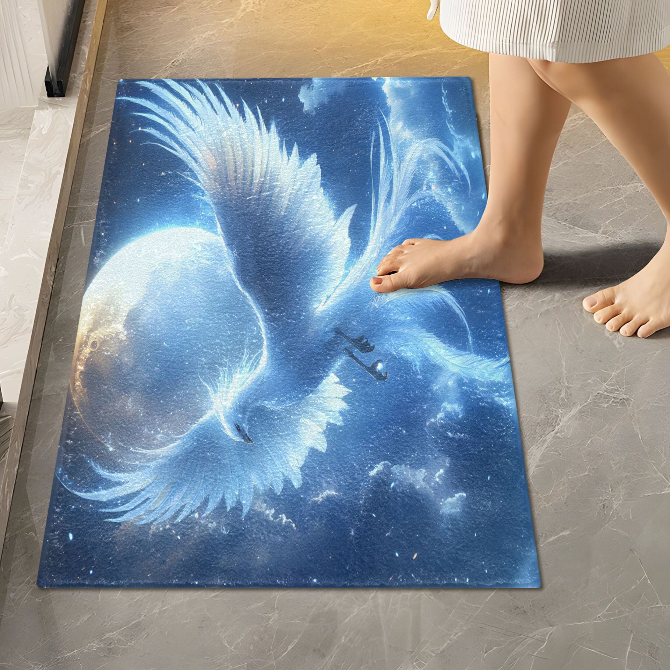 Ryvnso Phoenix Bathroom Shaggy Rugs Toilet Rectangle Mat Soft Contour ...