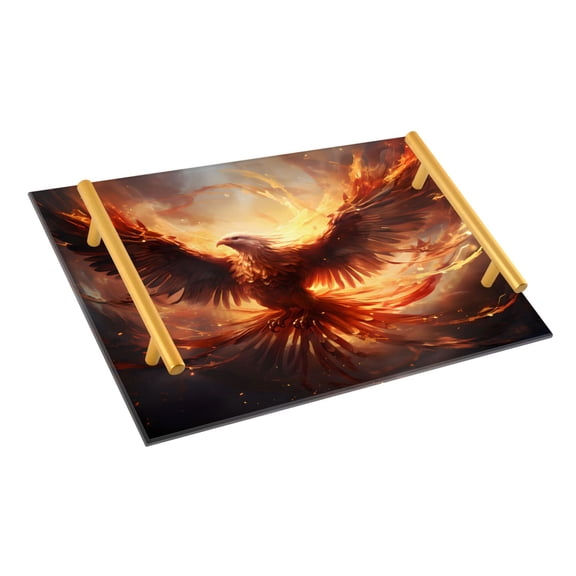 Ryvnso Phoenix Flying Bathroom Tray Vanity Countertop Trays Acrylic Organizer