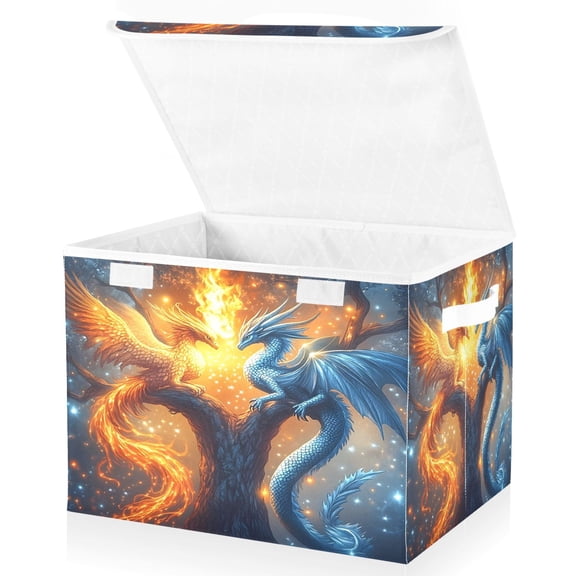 Ryvnso Phoenix Ice and Fire Storage Bins Lidded Foldable Organizer Containers Baskets Cube