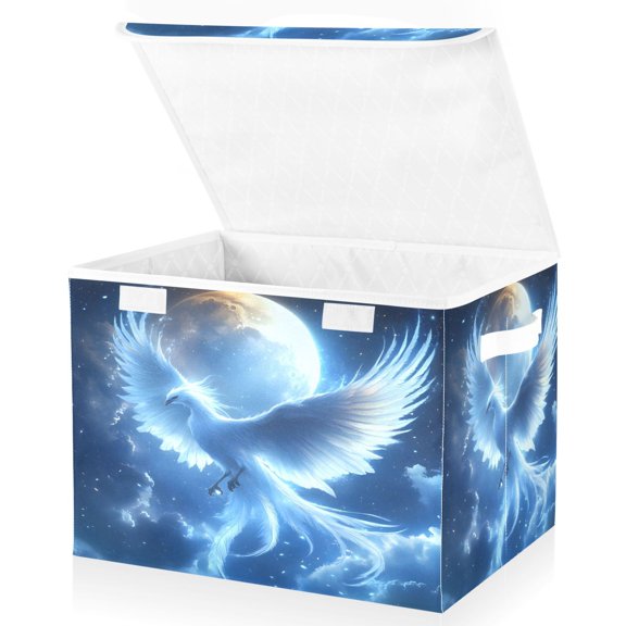 Ryvnso Phoenix Large Lidded Foldable Storage Baskets Cubes Boxes Lids Bin for Home