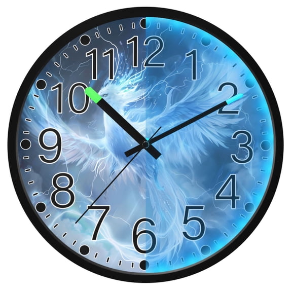 Ryvnso Phoenix Lighting 12 Inch Night Light Wall Clock Silent Battery Operated Luminous Clocks