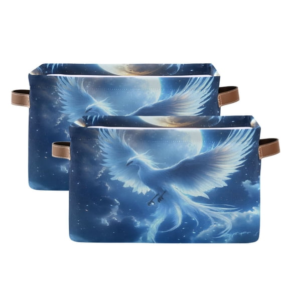 Ryvnso Phoenix Storage Basket Large Bin Foldable Boxes Toys Organizer 14.2x10.2x8.3in 2 PCs
