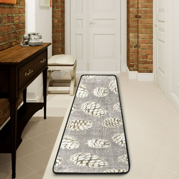 Ryvnso Pinecones Artistic Hallway Runner Rugs Floor Carpet Non Slip Entryway Mat 2' x 6'