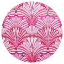 Ryvnso Pink Abstract Shells Round Plate Mats Dining Table Placemat 1 Piece for Holiday Decoration