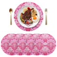 thumbnail image 1 of Ryvnso Pink Abstract Shells Round Plate Mats Dining Table Placemat Set of 6 for Holiday Decoration, 1 of 7