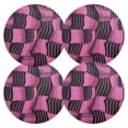 thumbnail image 1 of Ryvnso Pink Checkered Grid Art Pattern Round Plate Mats Dining Table Placemat Set of 4 for Holiday Decoration, 1 of 7