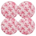thumbnail image 1 of Ryvnso Pink Cherry Blossoms Flower Round Plate Mats Dining Table Placemat Set of 4 for Holiday Decoration, 1 of 7