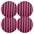 thumbnail image 1 of Ryvnso Pink and Black Stripe Pattern Round Plate Mats Dining Table Placemat Set of 4 for Holiday Decoration, 1 of 7