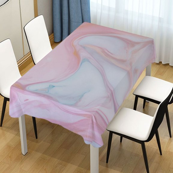 Ryvnso Pink and Gold Marble Rectangle Table Cloth Tablecover Dinning Tablecloth 54"x72"