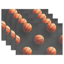 Ryvnso Placemats Set of 4 3d Basketballs Dining Mats Heat-Resistant Non-Slip Washable Table Mat