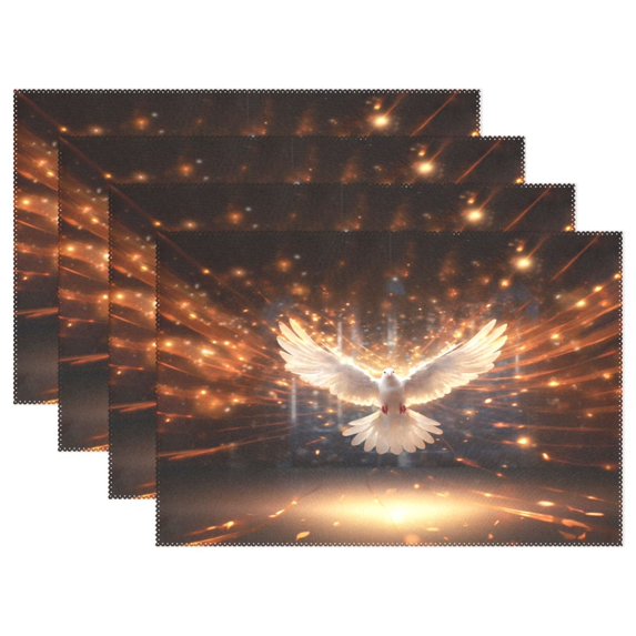 Ryvnso Placemats Set of 4 A Bird Flying Dining Mats Heat-Resistant Non-Slip Washable Table Mat