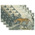 thumbnail image 1 of Ryvnso Placemats Set of 4 A Tiger on Bridge Dining Mats Heat-Resistant Non-Slip Washable Table Mat, 1 of 8