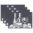 thumbnail image 1 of Ryvnso Placemats Set of 4 Abstract Wine Print Dining Mats Heat-Resistant Non-Slip Washable Table Mat, 1 of 8