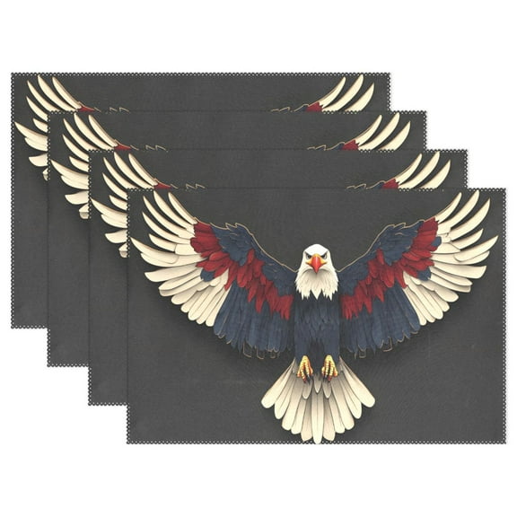 Ryvnso Placemats Set of 4 America Eagle-t1 Dining Mats Heat-Resistant Non-Slip Washable Table Mat