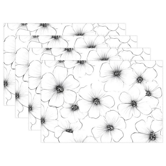 Ryvnso Placemats Set of 4 Art Blooming Flower Dining Mats Heat-Resistant Non-Slip Washable Table Mat