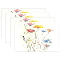 Ryvnso Placemats Set of 4 Art Flowers Dining Mats Heat-Resistant Non-Slip Washable Table Mat