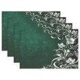 thumbnail image 1 of Ryvnso Placemats Set of 4 Art Silver Green Dining Mats Heat-Resistant Non-Slip Washable Table Mat, 1 of 8